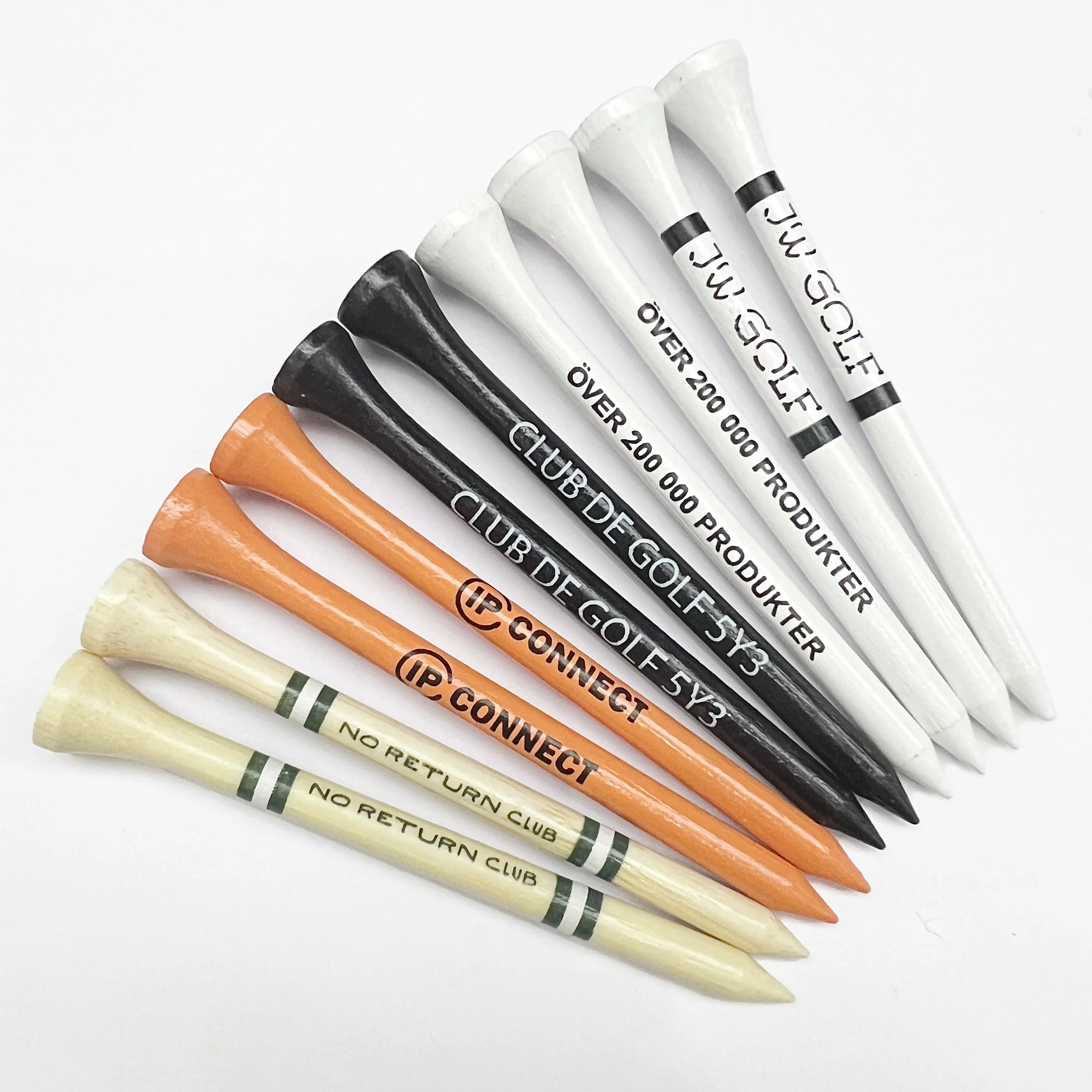 Wholesale Factory Price unbreakable colored 83mm bamboo custom golf tees logo