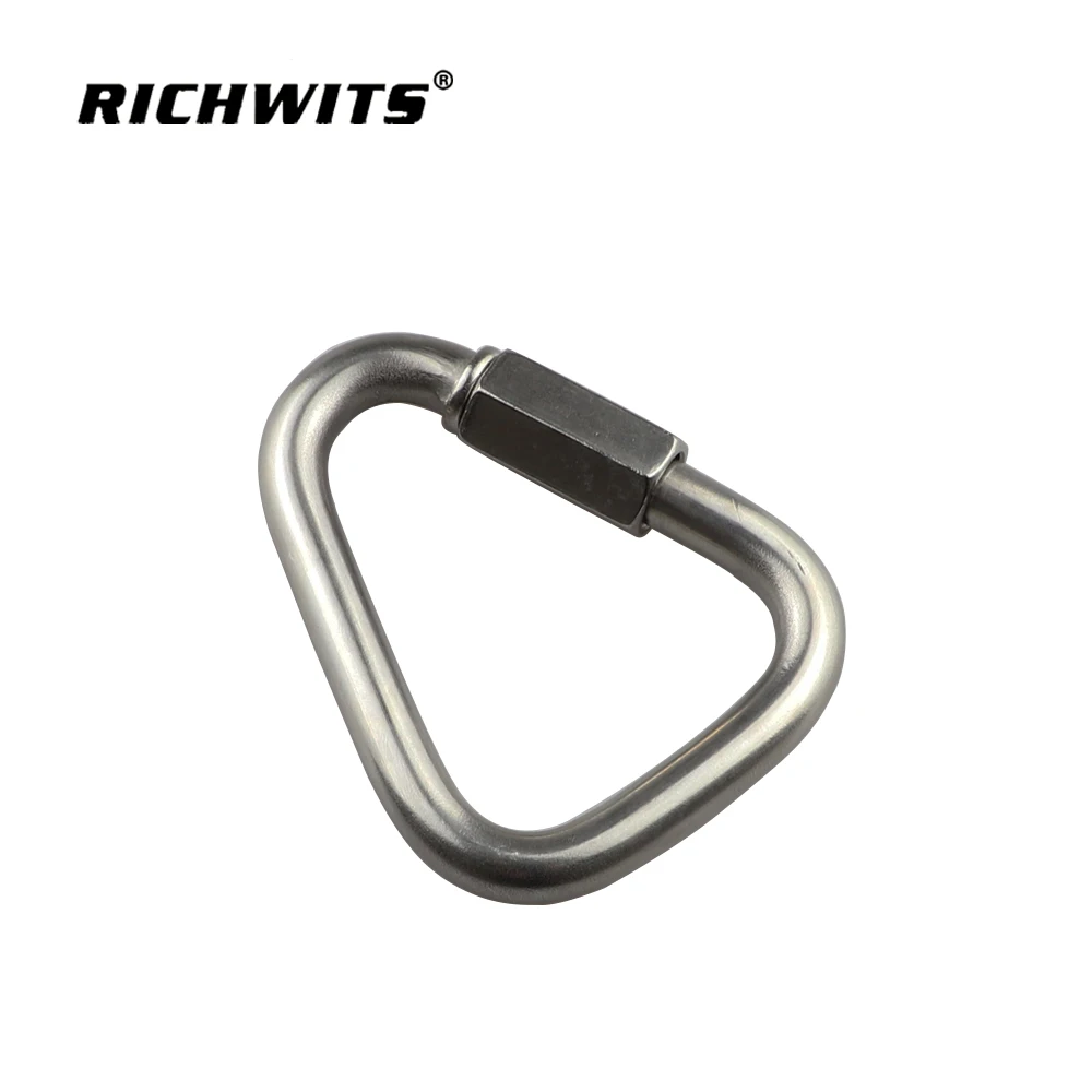 Marine Hardware Triangle Quick Mounting Ring Carabiner Clip Chain Hooks Stainless Steel Carabiner Hook Quick Link