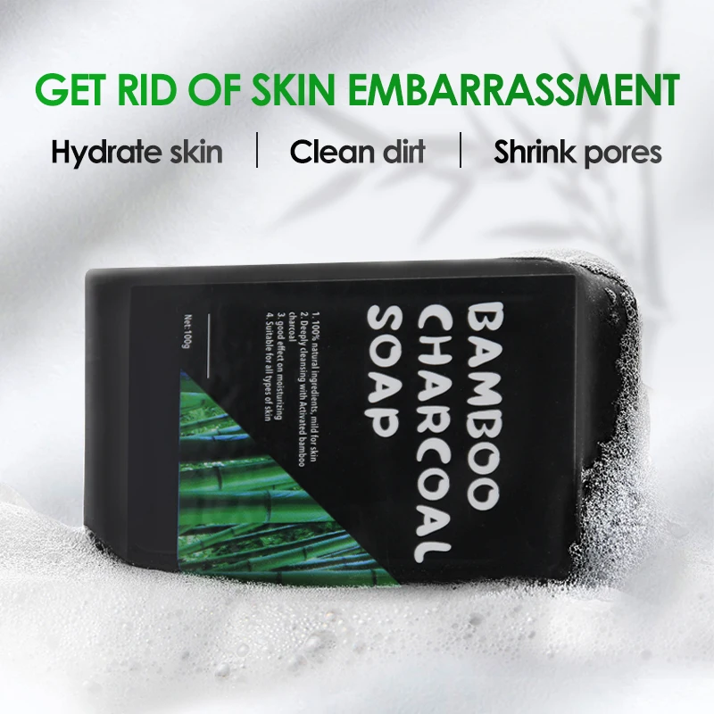 OEM 100% Natural Soap Lightening, Deep Cleansing, Remove Whitening Black bamboo Charcoal soap for face