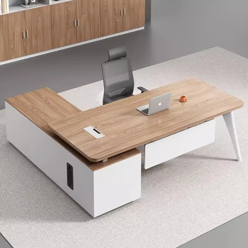Luxurious Simple L-Shaped Executive Manager Desk Office Furniture Direct Sale