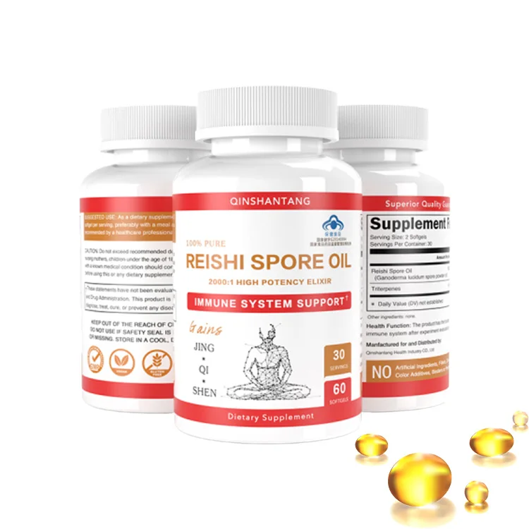 Health Food Supercritical CO2 Extraction 100% Pure Reishi Spore Oil Free Sample Food Grade GMP Shiitake Mushroom Extract 
