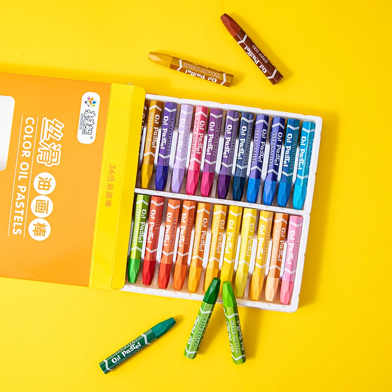 Paintyou Cute Cartoon Hexagonal Shape Oil Pastel Crayons 12 Shades Non Toxic Oil Pastel Set for Kids Pass EN-71 Stationery Set