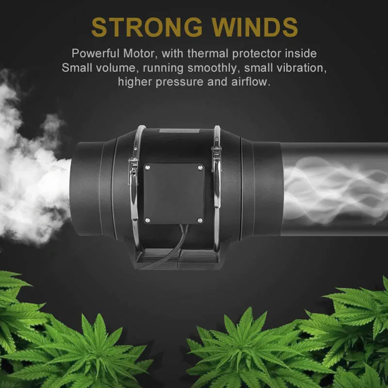 6 Inch Portable Ventilation Exhaust Aif Duct Fan 75W Flexible Duct Small Volume Ducted Fan