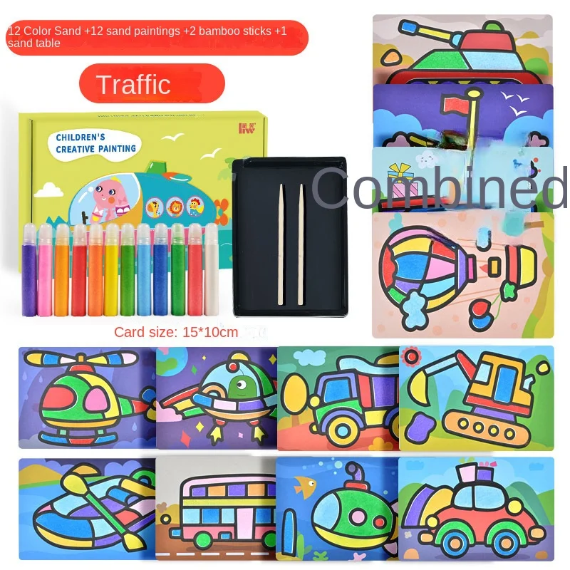 Children Creative DIY Sand Painting Drawing Toys Educational Colored Sand Bottled Luminous Shaking Sand Handmade for Kids Baby