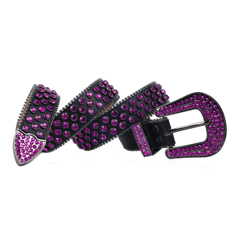 Fashionable Bling Diamond Belt Men Women Big Buckle Colorful Crystal Rhinestone Boys and Girls