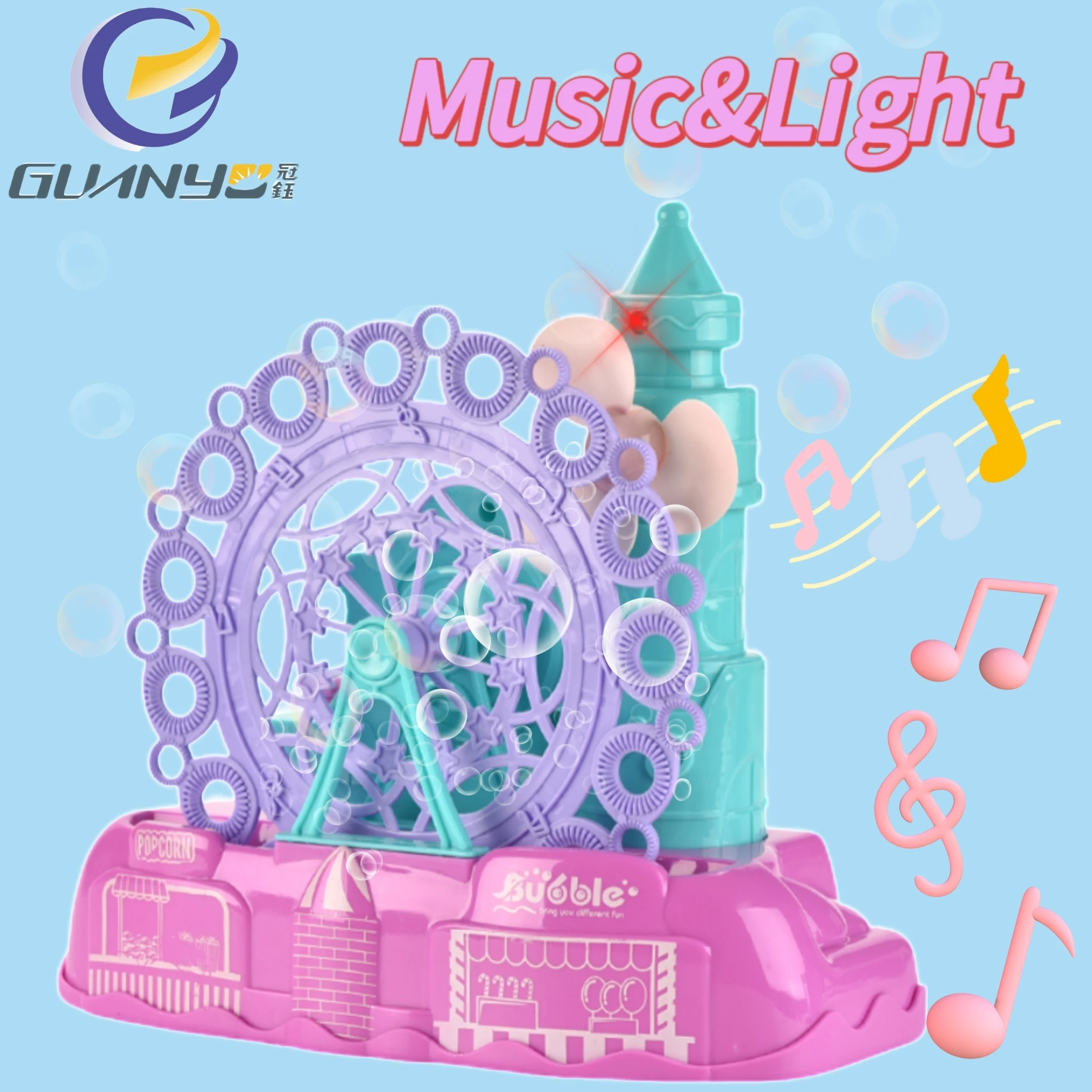 Summer Hot Selling Realistic Fantastic Ferris Wheel Bubble Machine Bright Color Swimming Pool Beach Outdoor Games Gift For Kids