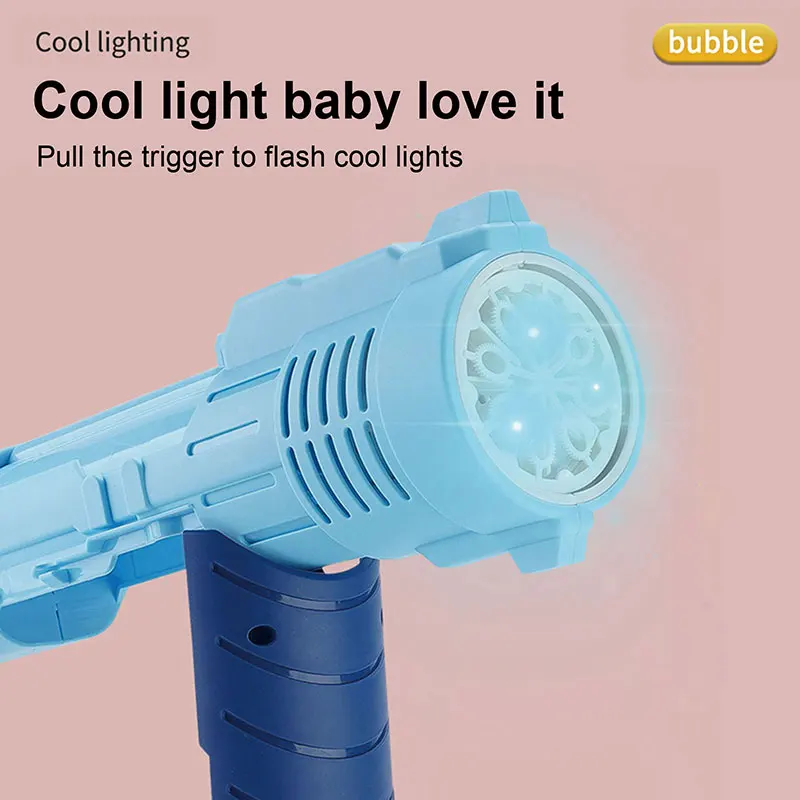 Outdoors Activity Bubble Machine Shooter With Colorful Light Bubble Blower Toys  10 Holes Rifle Bubble Gun For Kids