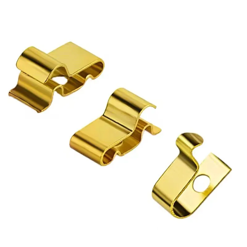 Metal Stamping Electrical Contacts Clips Brass Stamping Flat Springs Battery Contacts For Socket And Switch
