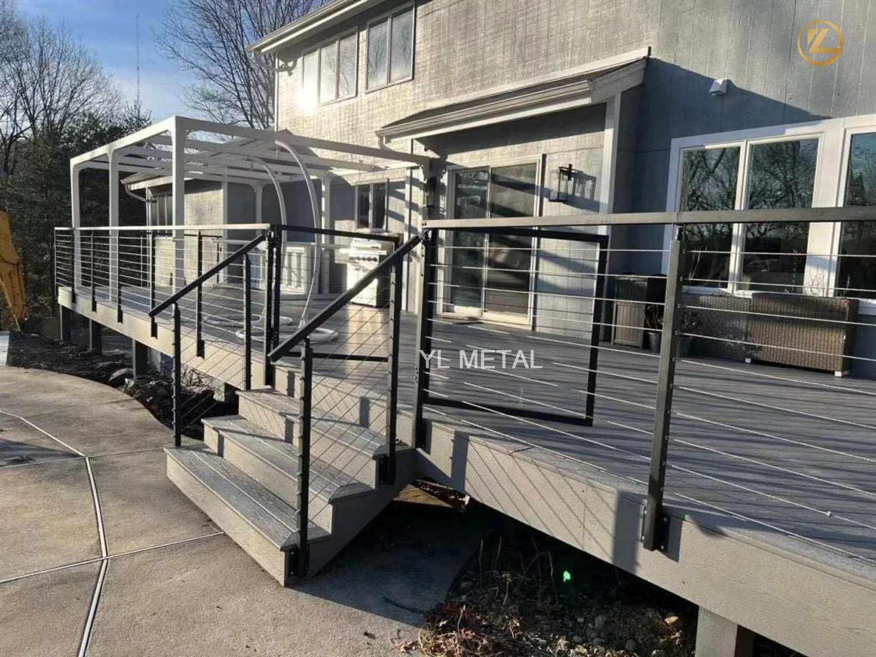 YL Black Wire rope cable Railing for balcony stair deck handrail balustrade