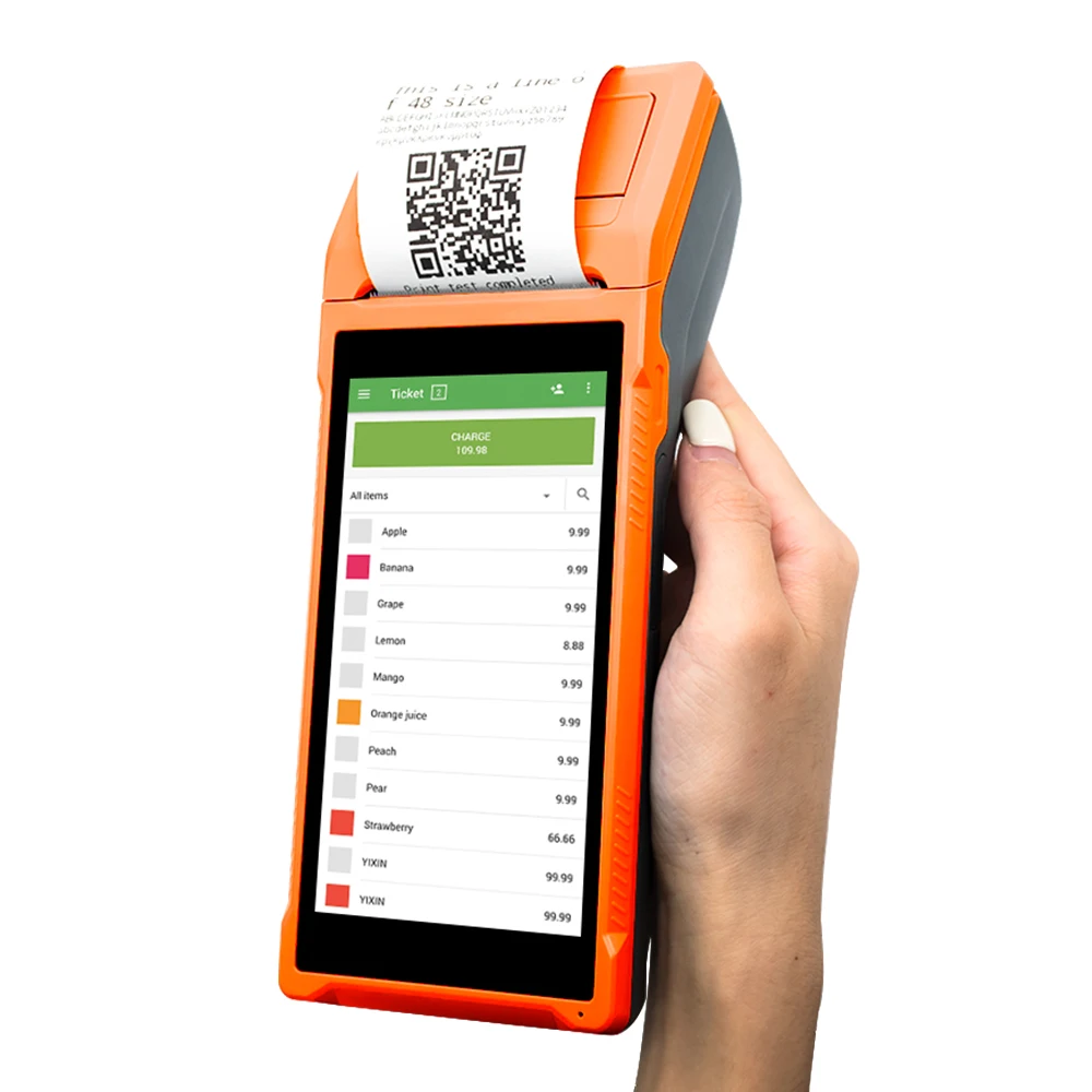 Newest Android 8.1 Portable Handheld Pos Systems Terminal Printer with NFC and Scanner