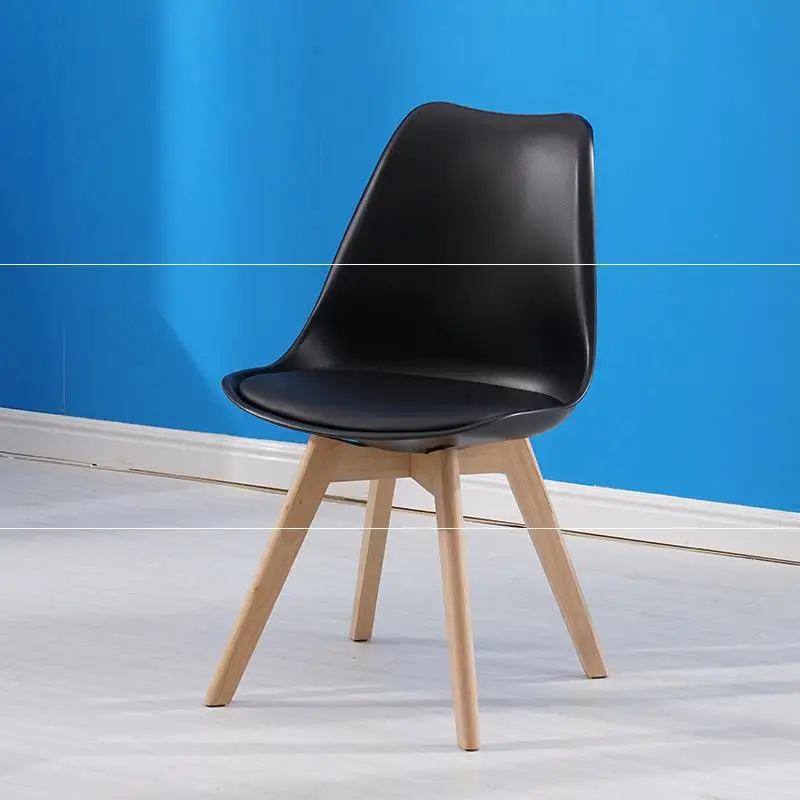 Dinning Chair Furniture Restaurant Living room Chairs PU Cushion Plastic Dining With Wooden