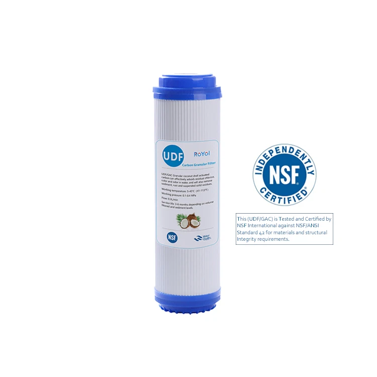 Custom Pre Filtration Coconut Granular Activated Carbon NSF Certified UDF-10 GAC Water Filter for Reverse Osmosis