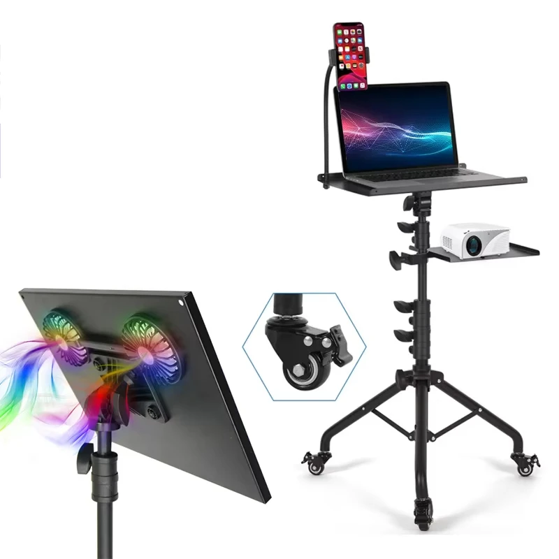 Wholesale 2024 360 Rotate Height Adjustable Cooling Laptop Standing Table Floor with Cooler for Sofa Stand Lazy Bed Desk