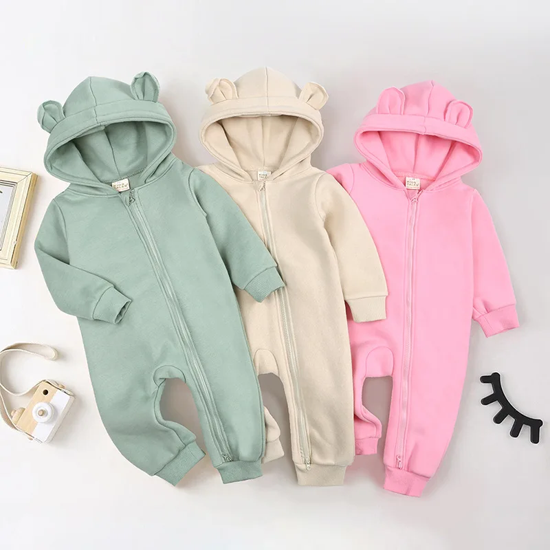 Fuyu Fall Long Sleeves Rabbit Bunny new baby newborn girl dress winter jumpsuits Sweater Hoodie sweatshirt romper
