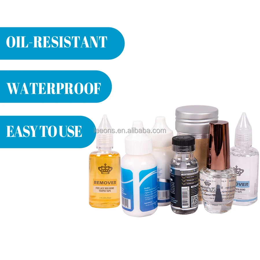Custom Logo Label Waterproof Lace Frontal Hair Bond Glue Remover Strong Hold Clear Wig Adhesive Glue for Lace Wig Toupee Closure