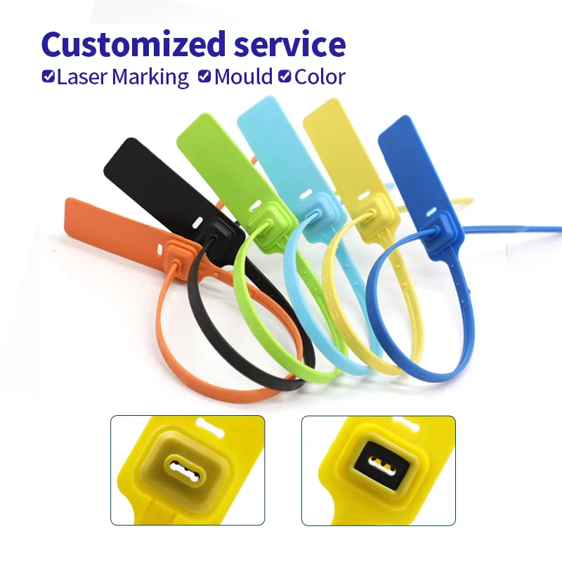 JCPS605 tamper evident plastic security seal for container pull tight self locking plastic strip seal