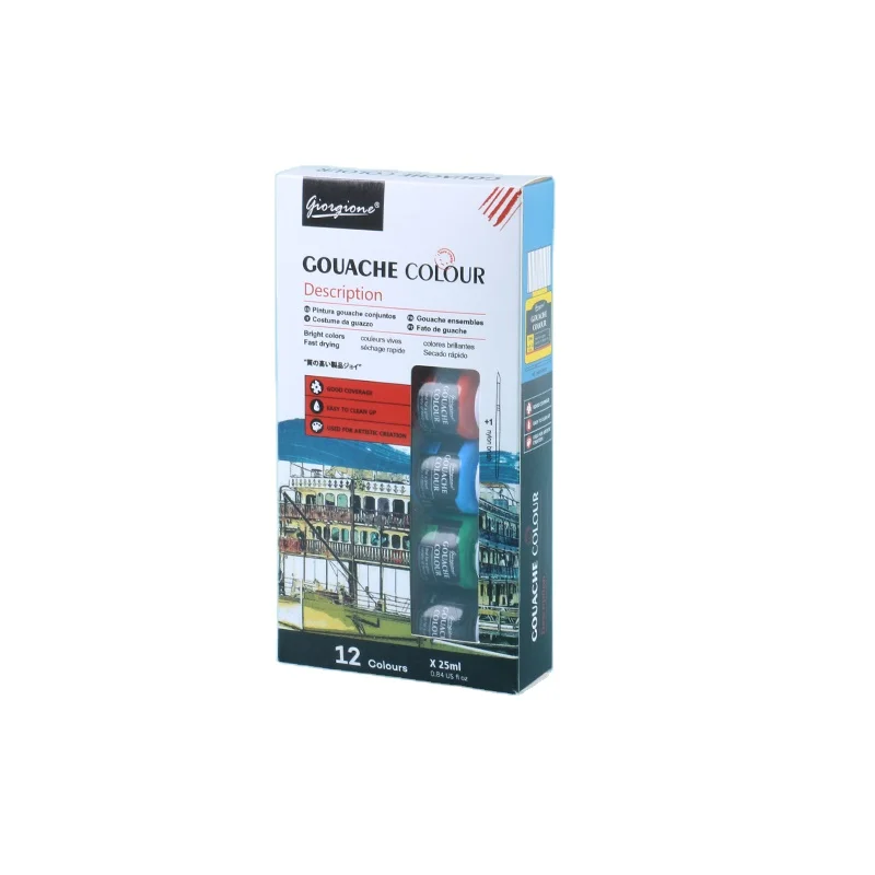 Giorgione 6618-12C Paint Kit for watercolor acrylic oil fabric glass poster DIY painting