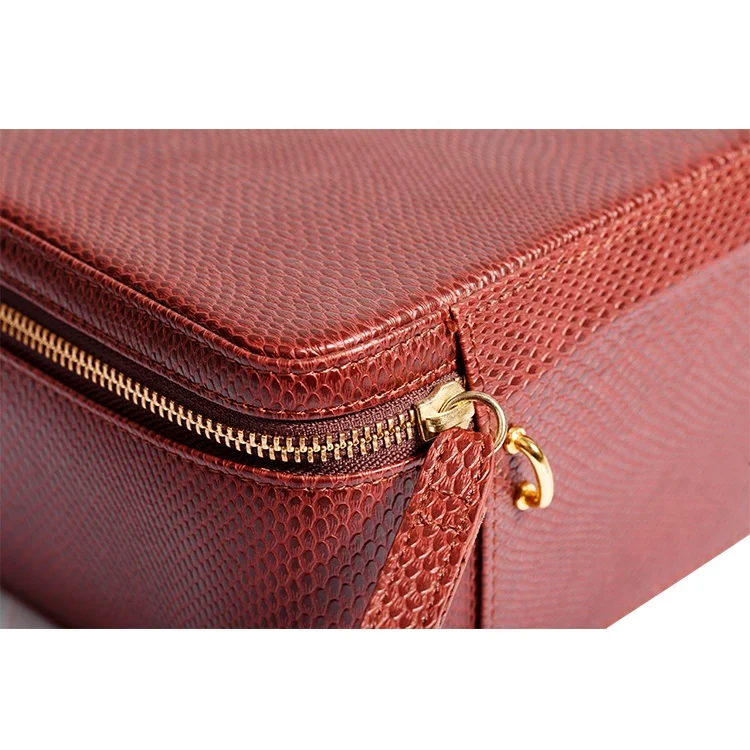 Multiple storage spaces Lock and cover Leather ziplock smell proof bag custom with handle