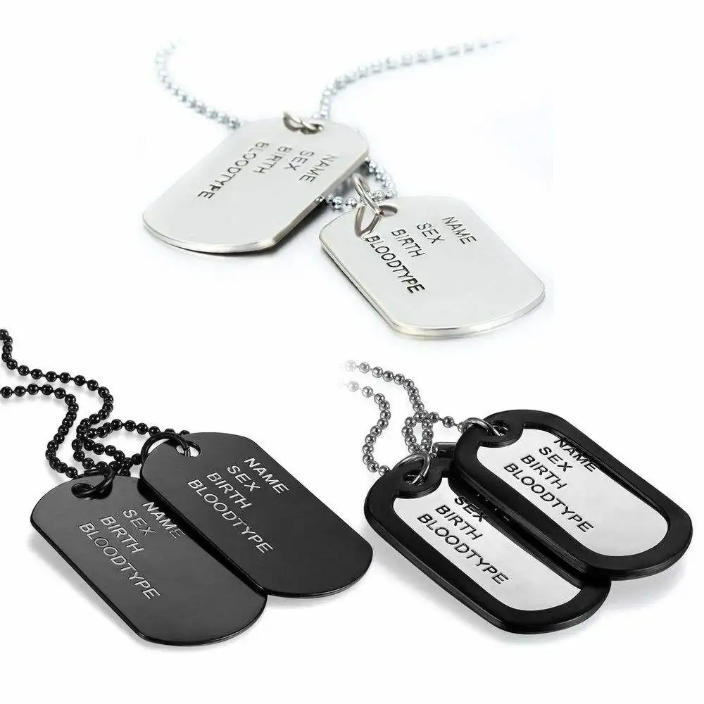 Bullet Necklace New Necklace Dog Tags Ball Chain Hip Hop Chains Cool metal Dog Tags For Men Gifts