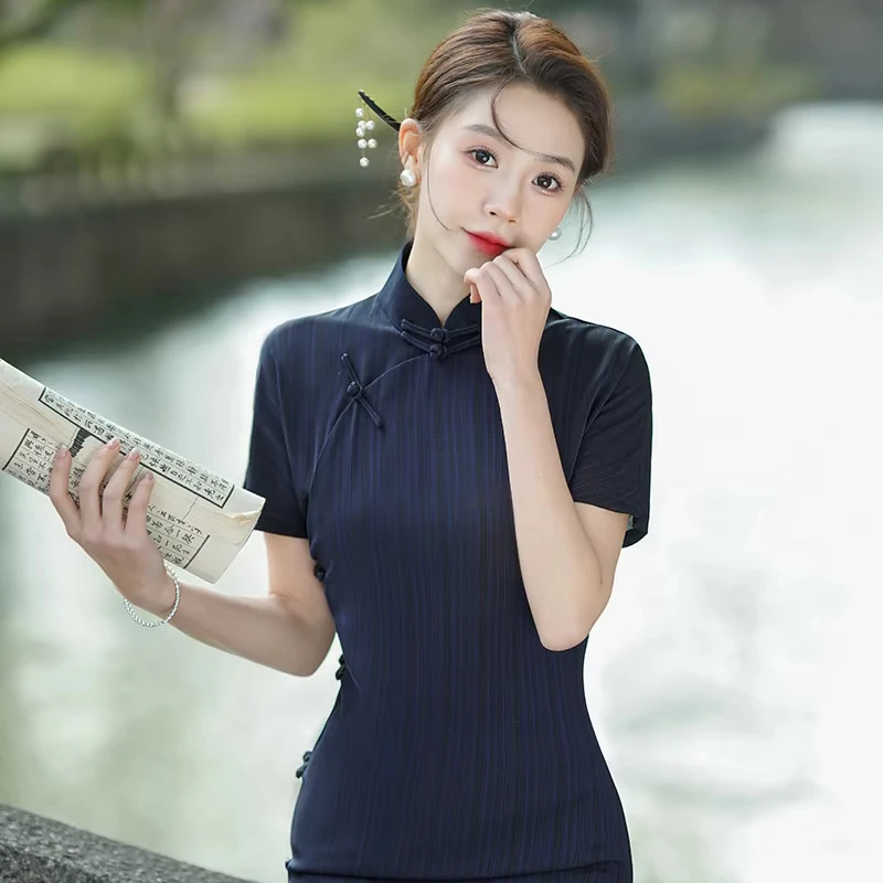 Online Wholesale Women Summer Qipao Dress Chinese Traditional Cheongsam clothes