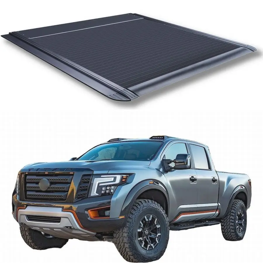 Ousaier Electric Roller Blind Cover Retractable Aluminum Trunk Top Roller Blind For Nissan Titan Standard Bed 2009-2015 6ft 7in