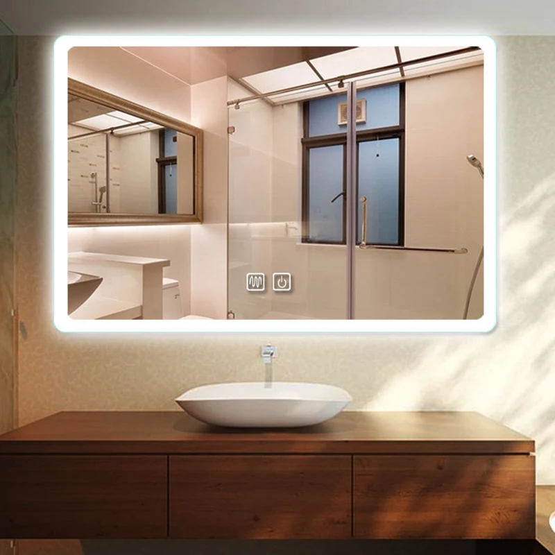 Framed Decorative Wall Mirror Rectangle Luxury Metal Gold Bathroom Mirror Home Furniture