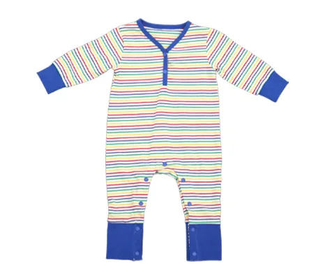SEEJOYOU Custom Factory Pajamas Striped Ribbed Cotton Infant Romper Boys Girls Bamboo Baby Clothes Animal Newborn Friendly