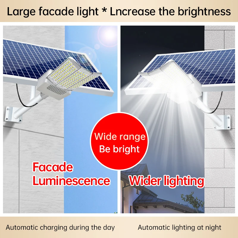 600W/800W/1000W/ Super Bright Wide Angle Solar Street Light Outdoor with Motion Sensor for Parking Lot Yard Garden Patio Stadium