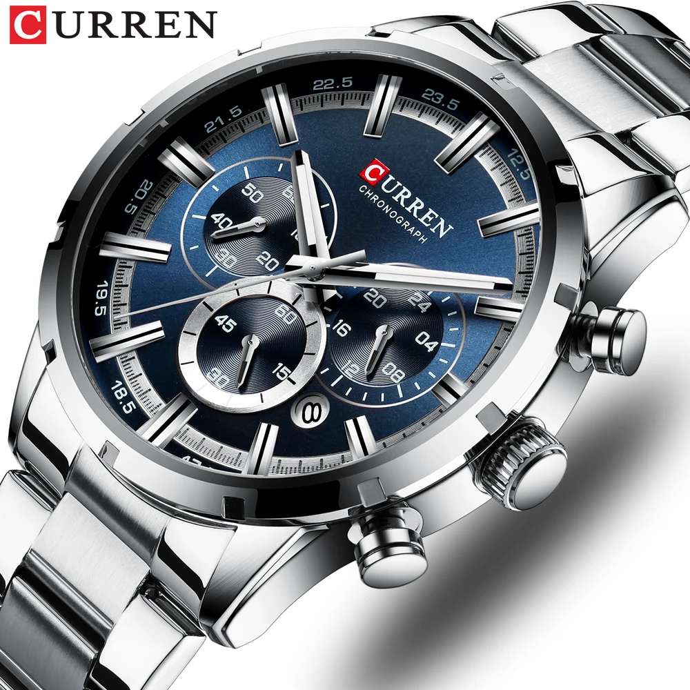 Top Quality Business CURREN 8355 Quartz Man Wrist Watch Big Face Display Your Charm Steel Watches
