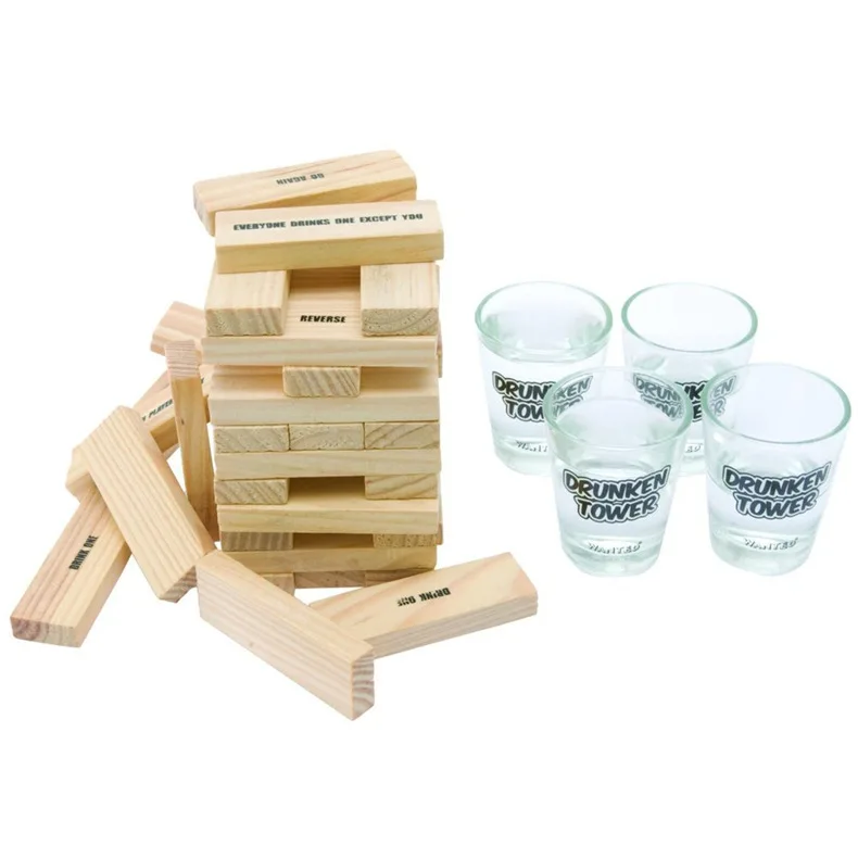 Игра для семейной вечеринки, деревянные строительные блоки для вечеринки, игры для питья, дизайн под заказ, игры для питья