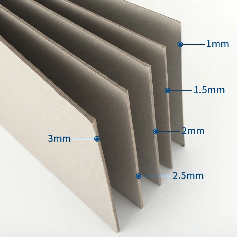 Factory supply 1mm 1.5mm paper grey cardboard chipboard hard