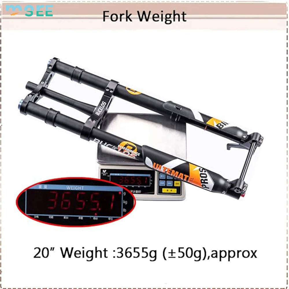 SeeMore Selection Fat Tire 5.0 20/26 inch Air Electric Mountain Bike Inverted Snow Beach E-Bike MTB Downhill Suspension Fork