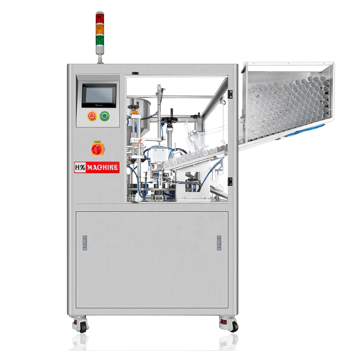 HX-009 Fully Automatic Cream Suppository Rotary Ointment Toothpaste Soft Tube Filling Sealing Machine Cosmetic Eye Cream 0-200mm