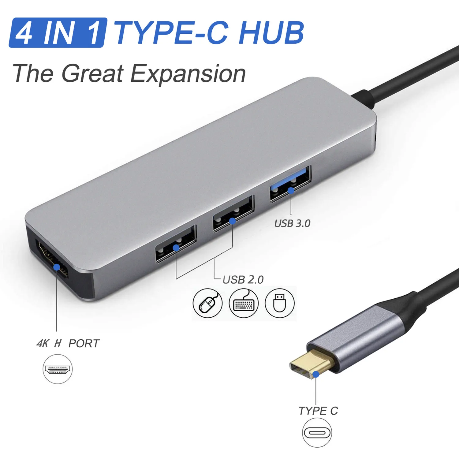 Premium Quality 4 in 1 USB 2.0 3.0 Hub For Laptop Surface Pad USB Hub USB C Hub Multiport Adapter