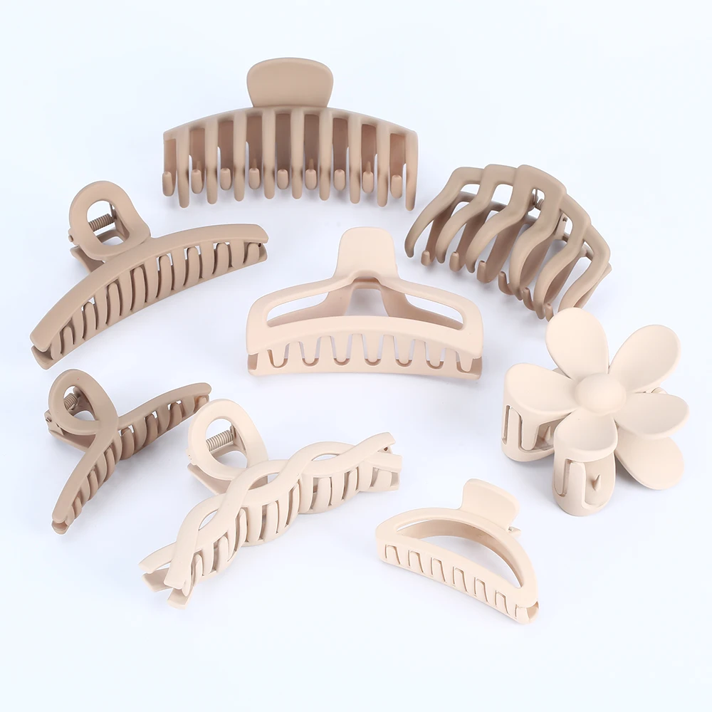 2022 new hair clips flower claw headgear cute female large shark clip vintage hair claw clips matte