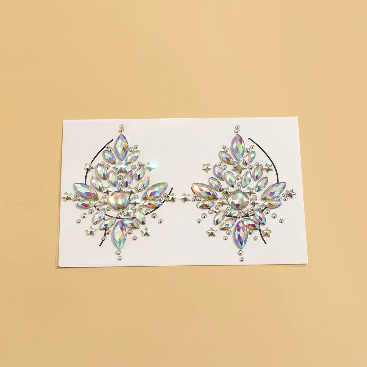 Halloween Sequins Rhinestone Crystal Diamond Face Tattoo Temporary Jewelry Art Sticker Happy Double Side Gem Sticker