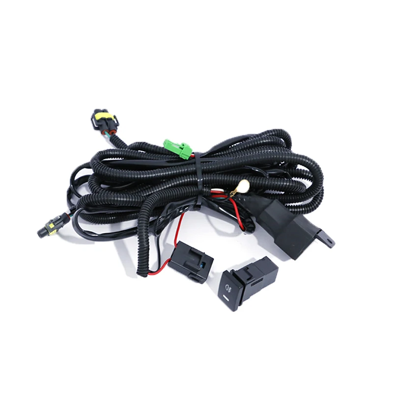 Automotive Fog Light Wire Harness 12V 40A Relay Fog Lamp On Off Switch Wiring Harness Kit for Toyota