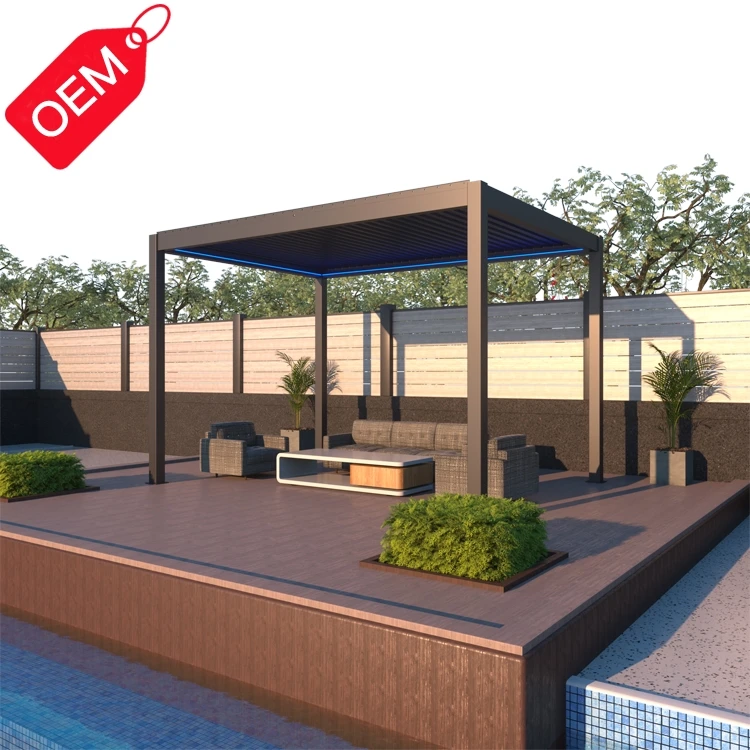 Good Price Sunshine Water Resistance Aluminum Patio Louver Roof Pavilion Pergola From China
