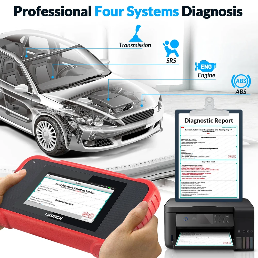 Scanner Automotriz OBD2 Diagnostic Scanner Code Reader Tool Launch X431 CRP123E CRP 123E V2.0  Free Update 7 Reset Service