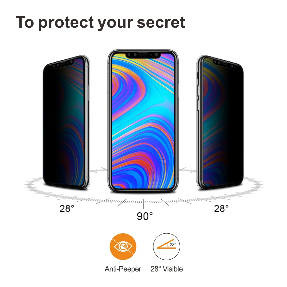 Защитное закаленное стекло для iPhone с полным покрытием и защитой от