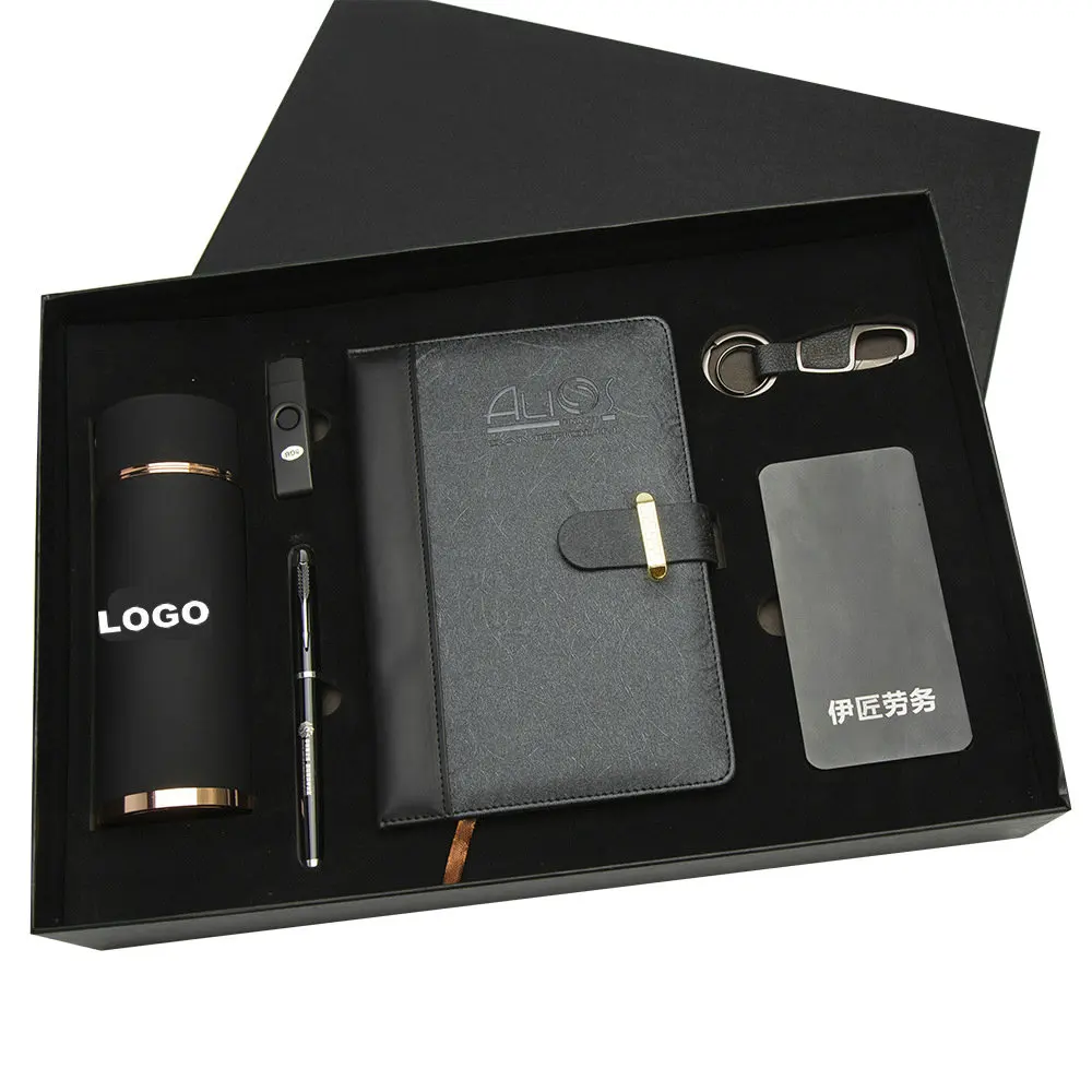High Quality Opening Ceremony Thermos Men Keychain Birthday Celebration VIP Box Notebook Gift Sets Luxury For Employee