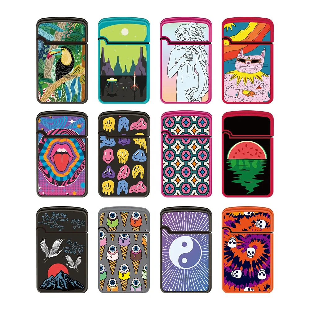 ZENGAZ CUBE Lighter Display Stand 48pcs Luxury Gas Cigarette Butane Gas Lighter Brands