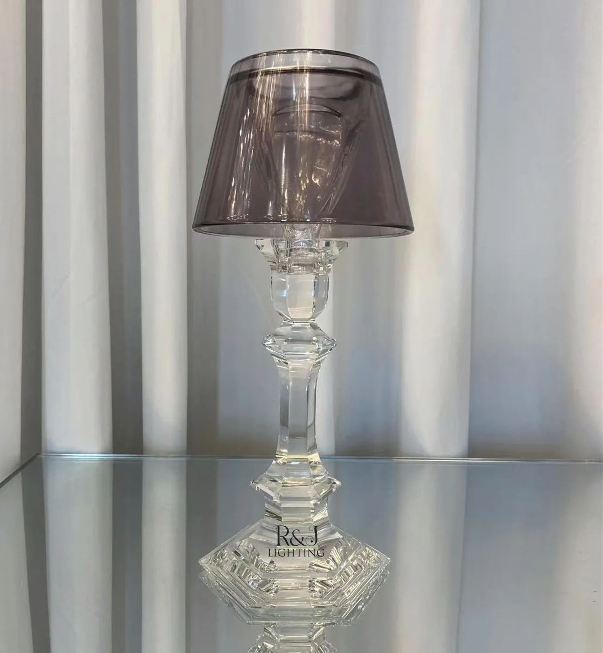 luxury crystal vase standing candelabra home decor table lamp decoration fire candlestick smoke