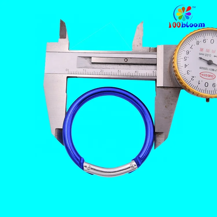 China hardare products factory wholesale 5 cm aluminum round carabiner as bag parts