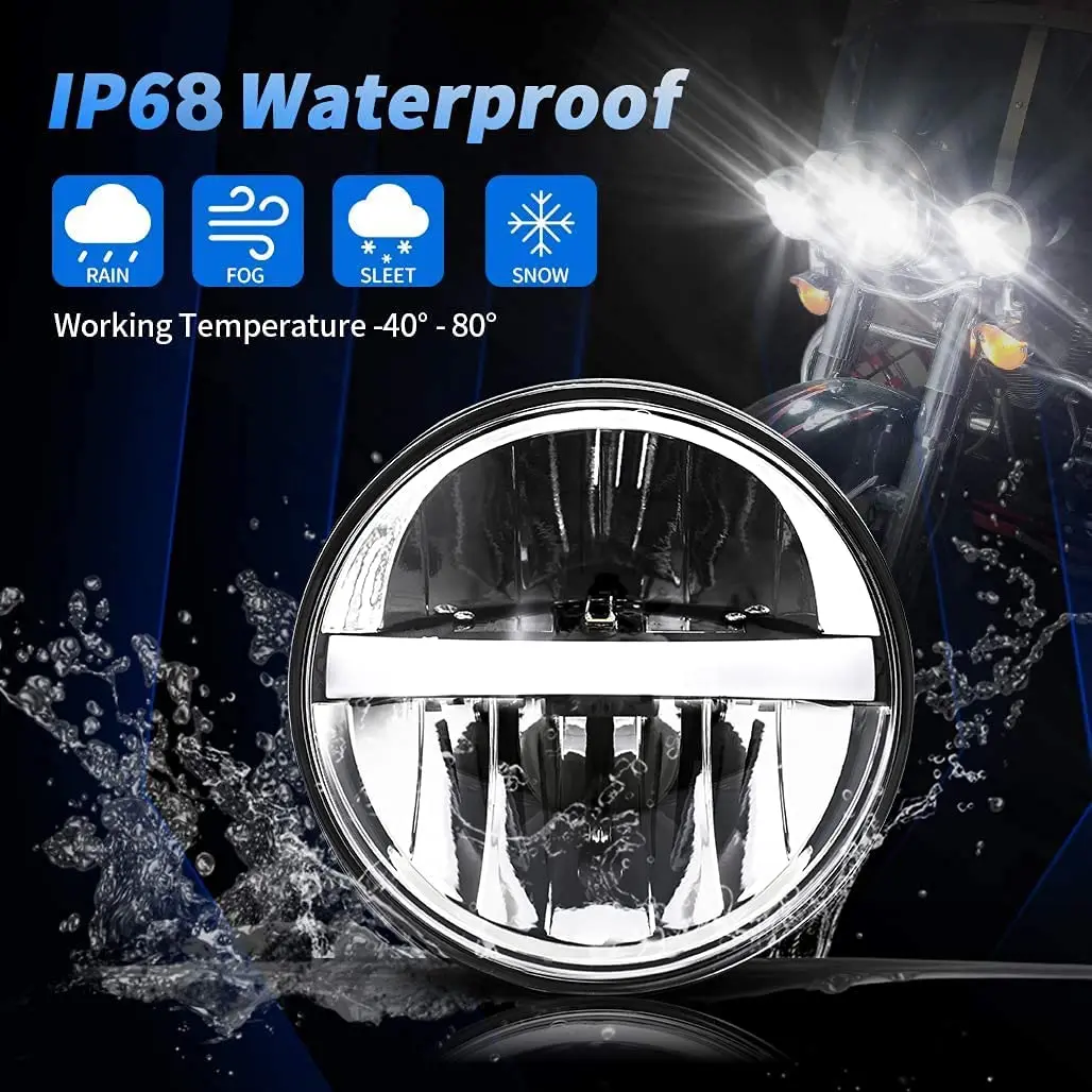 Wholesale  5.75 inch 48W High/Low Beam Round Led Headlight for Motocycle