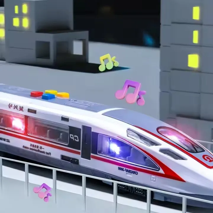High-speed train model toys simulate Fuxing train toys Toy track trains with voice announcements