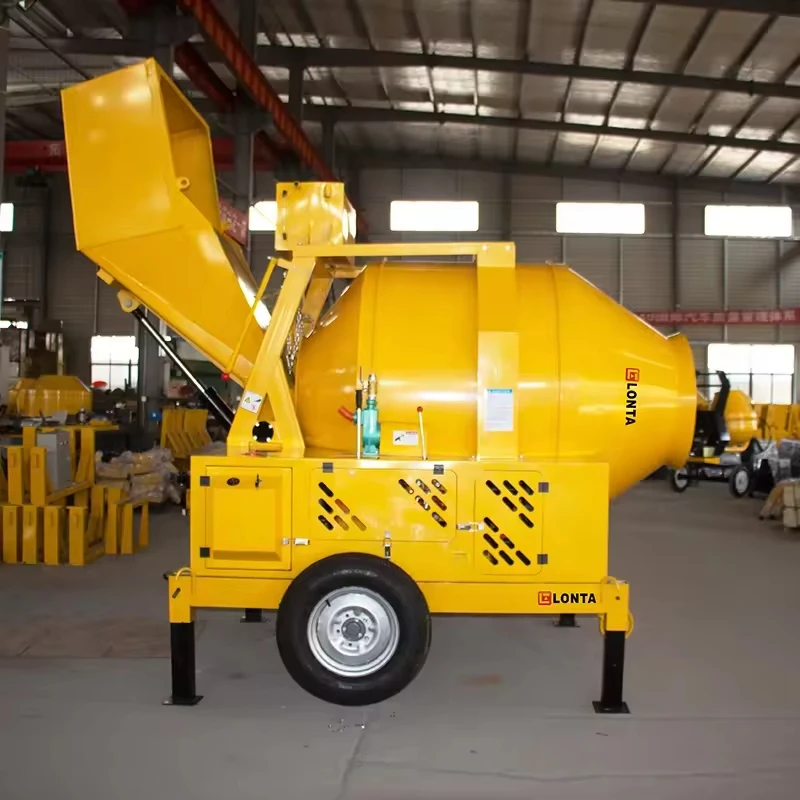LONTA JZC750 750L 5 Bags Self Loading Diesel Engine Construction Mobile Portable Cement Concrete Mixer Machine Betonniere 750L