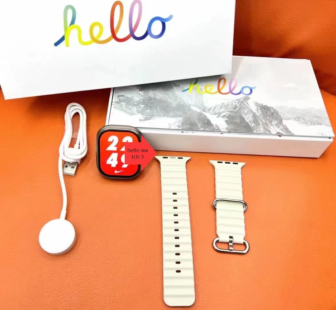 hello watch 3 smart watch 8 ultra sport fitness tracker 4GB storage 49mm always bright screen 450mAh NFC GPS compass smartwatch