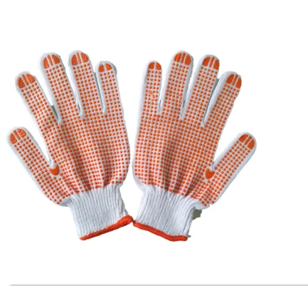 
Soft comfortable Double sides work hand pvc dotted cotton gloves PG-13 