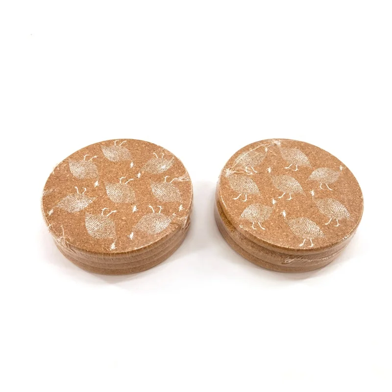 kitchen accessories Custom Farmhouse Kitchen Table Decor Accessories Heating Multi Color Natural Wooden Round Cork Coaster